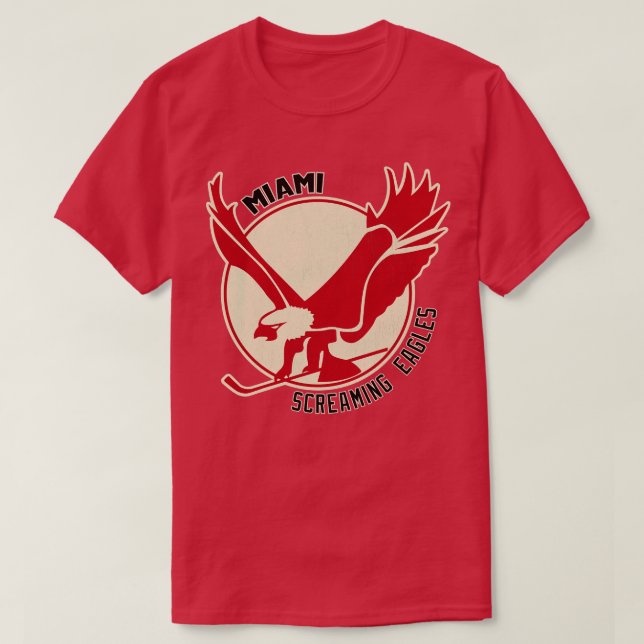 Retro Miami hurlant Eagles Hockey 1972 TShirt (Design devant)