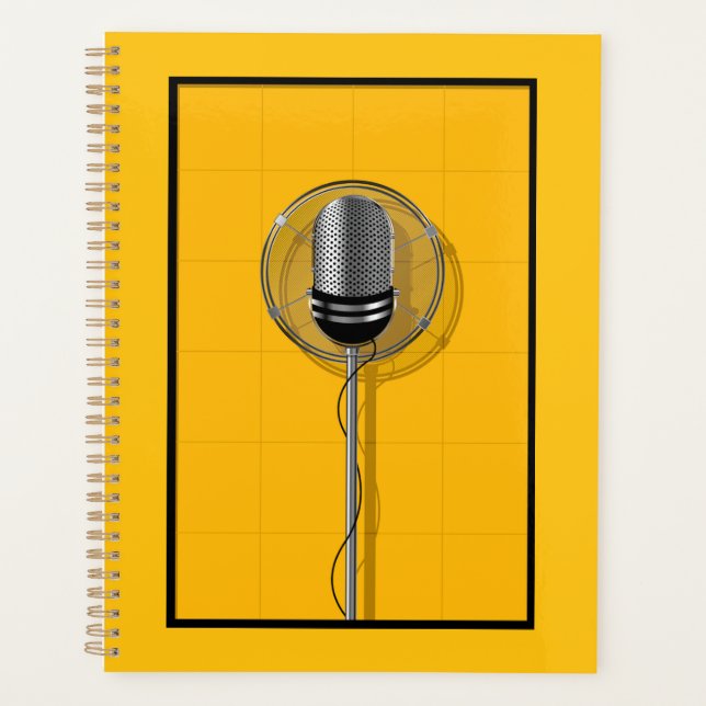 Retro Microphone on Bold Yellow (Devant)