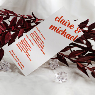 Rétro minimaliste Simple Programme de Mariage Mode