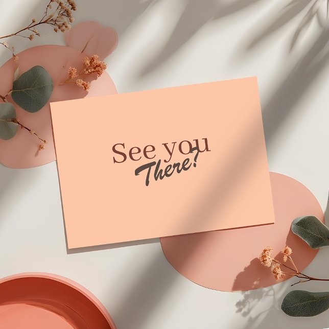 Retro Modern Coral Peach Elegant Wedding RSVP (Créateur téléchargé)