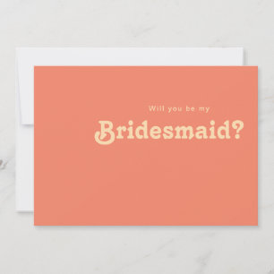 Rétro moderne   Carte de proposition Coral Bridesm