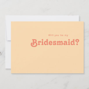 Rétro moderne   Carte de proposition Orange Brides