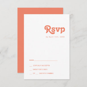 Rétro moderne Carte RSVP corail