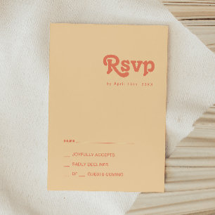 Rétro moderne   Carte RSVP Crème orange