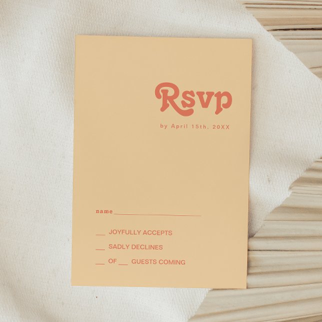 Rétro moderne | Carte RSVP Crème orange (Créateur téléchargé)