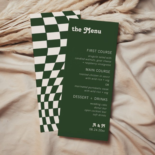 Retro Moderne Chic Checker Menu (Créateur téléchargé)