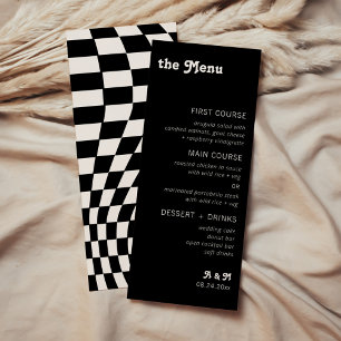 Retro Moderne Chic Checker Menu