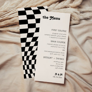 Retro Moderne Chic Checker Menu