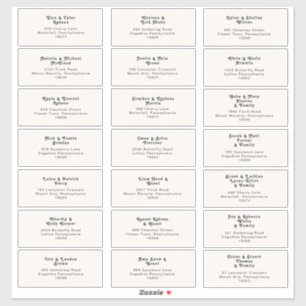 Rétro moderne   Étiquettes de adresse d'invités Ma