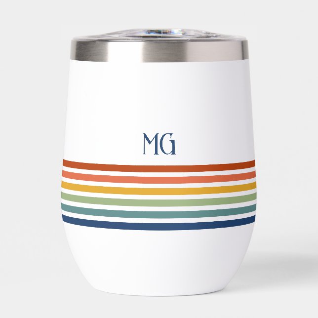 Retro Monogrammed Minimalist Stripes (Avant)
