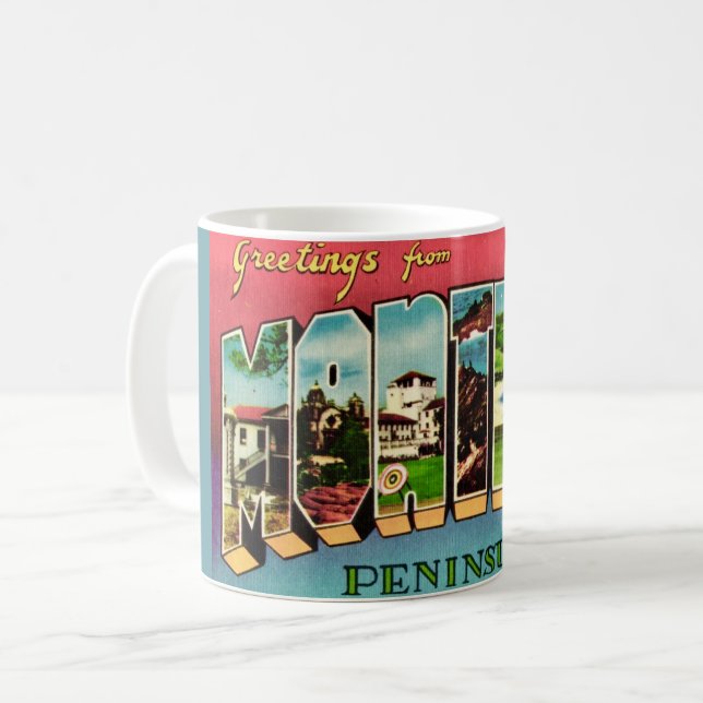 Retro Monterey Californie Salutation Mug (Devant gauche)