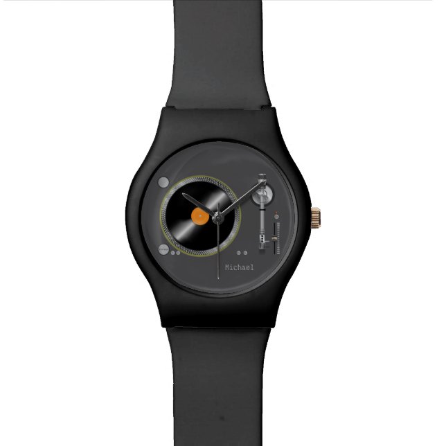 Rétro montre d'enregistreur de vinyle de (Fermer)
