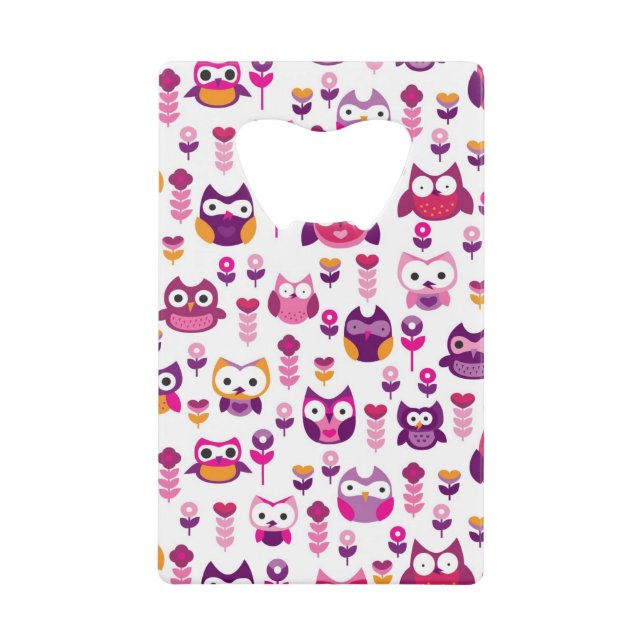 rétro motif coloré d'oiseau de hibou (Devant)