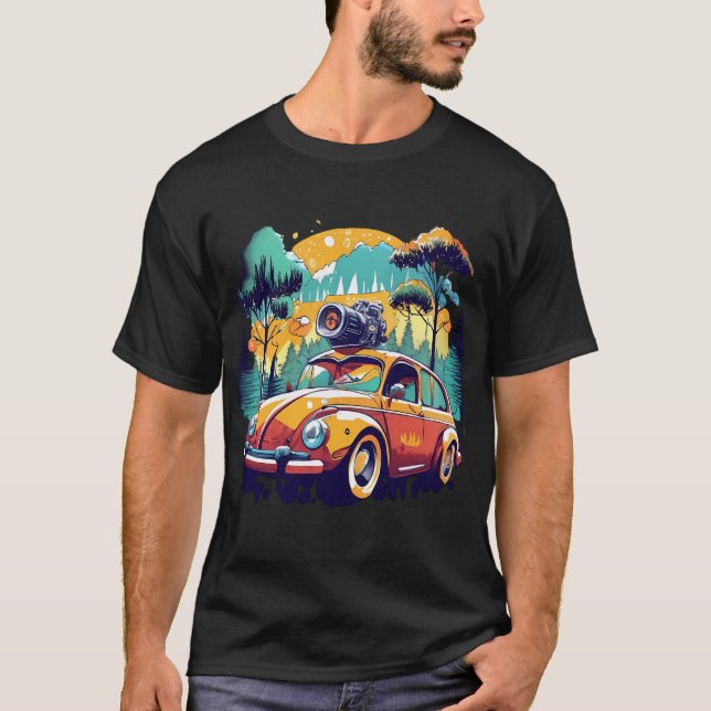 "Retro Muscle Car T-Shirt - Conception Vintage de  (Devant)