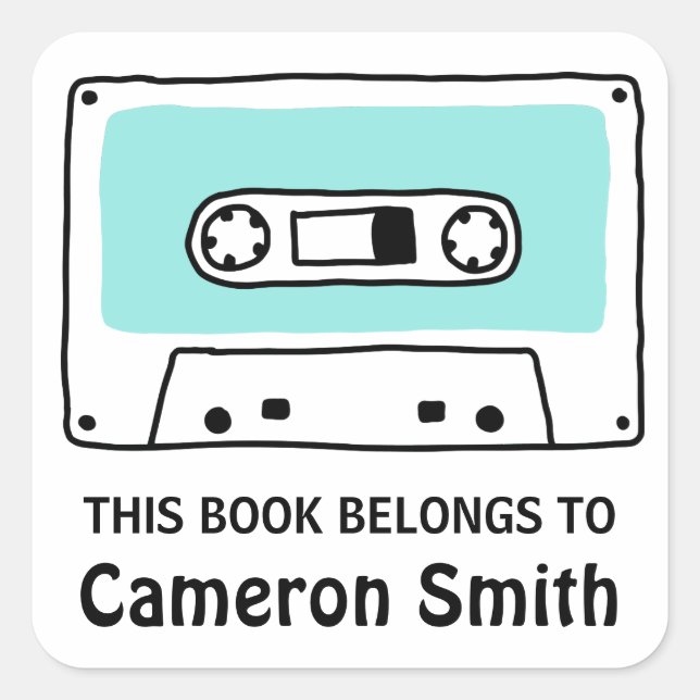 Rétro musique cassette bande livre étiquettes (Devant)