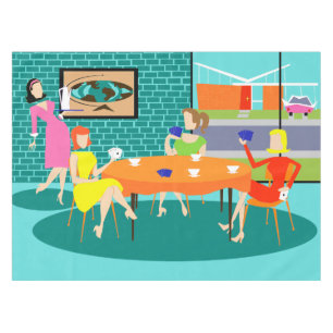 Rétro nappe de jeu de carte des femmes