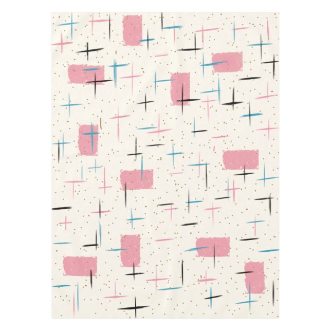 Rétro nappe rose atomique de motif (Devant)