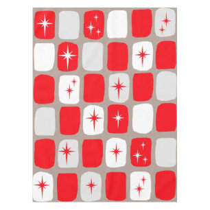 Rétro nappe rouge de Starbursts (gros caractères