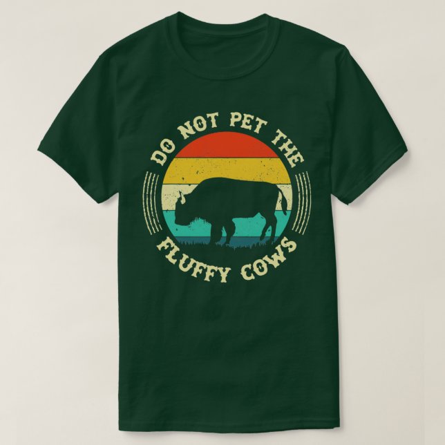 Retro Ne Pet Pas Les Vaches Fluffy Classic TShirt (Design devant)