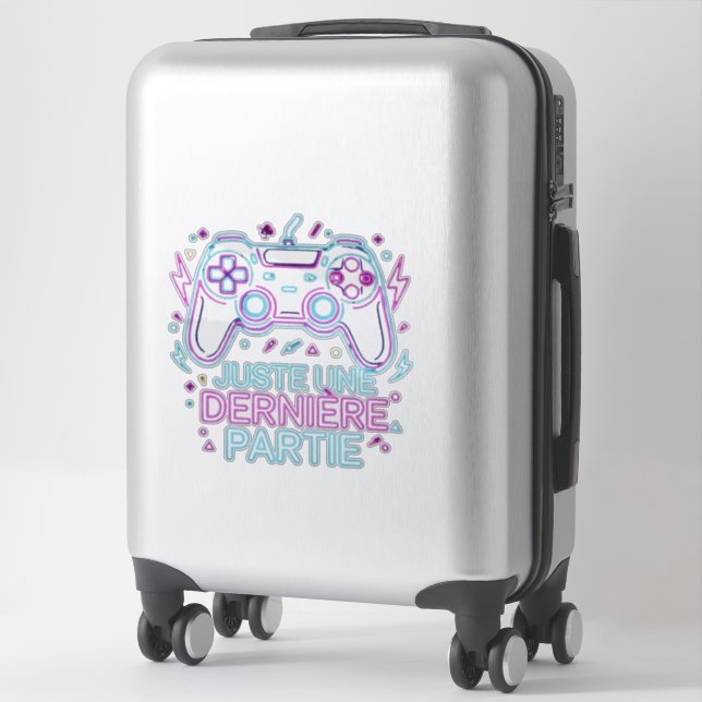 Retro Neon Gamer Sticker -  (Sur valise)
