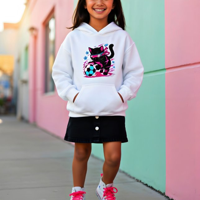 Retro Neon Soccer Cat Fun Gift for Players (Créateur téléchargé)