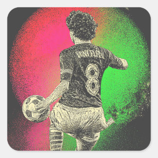 Retro Neon Striker – Autocollant de football Vapor