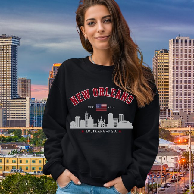 Retro New Orleans City Skyline Sweatshirt (Créateur téléchargé)