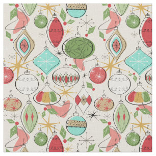Rétro Noël frais ornemente le tissu