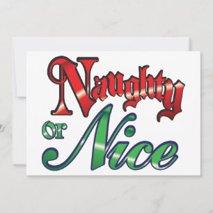 Retro Noël, Naughty ou Nice Party Invitation
