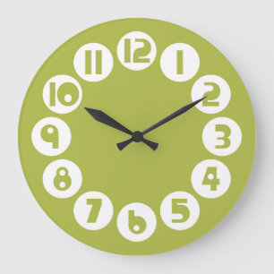 Rétro Olive Green Horloge