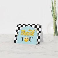 Retro One Happy Dude Carte de remerciements d'anni