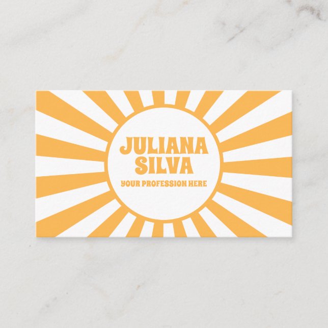 Rétro orange avec Carte de visite QR (Devant)