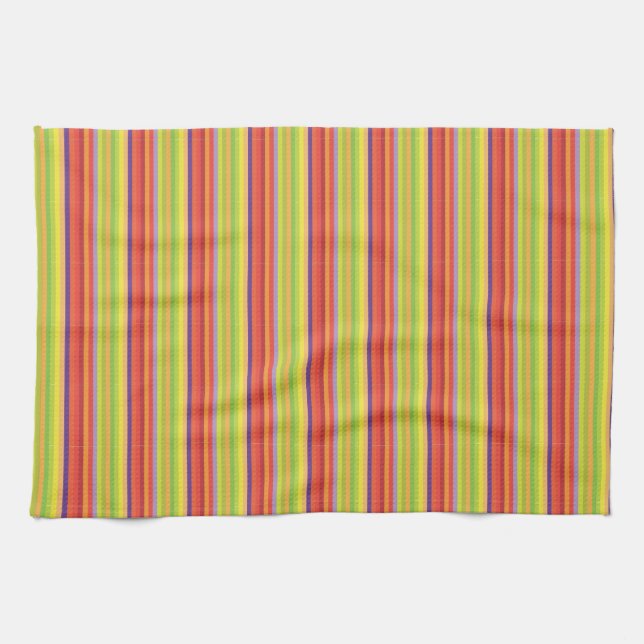 Retro Orange Brown Green Stripes - Serviette de cu (Horizontal)