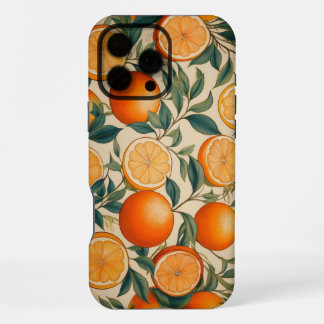 Retro Orange Fruit Motif iPhone 16 Pro Max Coque