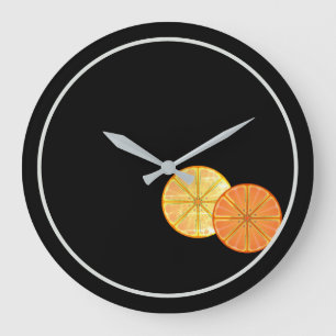 Retro Orange Lemon Slices Acrylique Mur Horloge