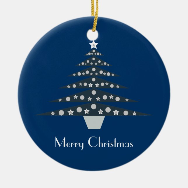 Rétro ornement assez bleu d'arbre de Noël (Devant)