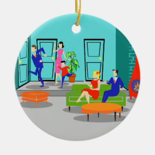 Rétro ornement classique de Noël de télévision