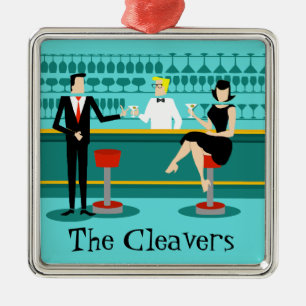 Rétro ornement de Noël de salon de cocktail