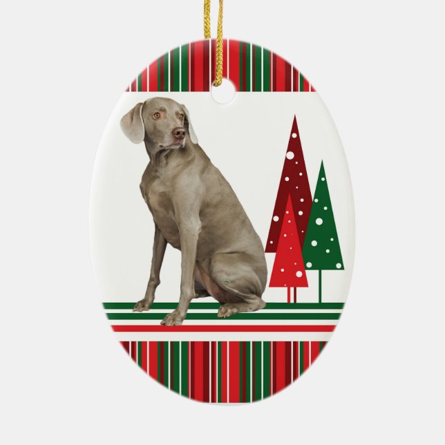 Rétro ornement de Noël de Weimaraner (Dos)