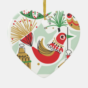 Rétro ornement de Noël d'oiseau