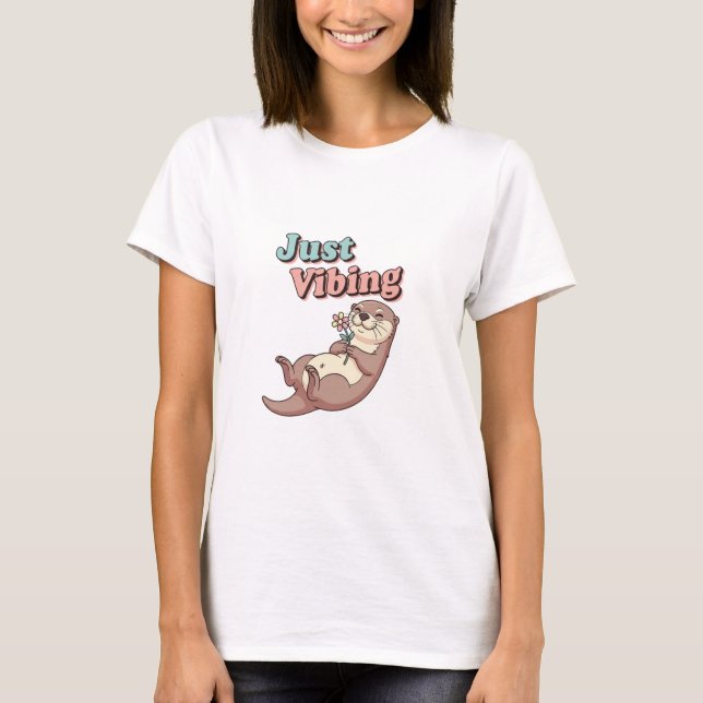 Retro Otter Calm Vibes Women’s T-Shirt (Devant)