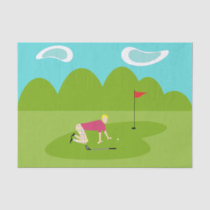 Rétro papier de soie de soie de golfeur