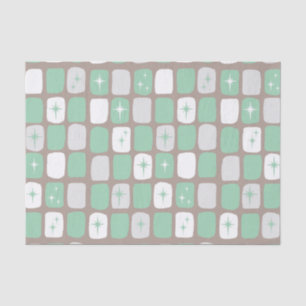 Rétro papier de soie de soie de Starbursts de jade