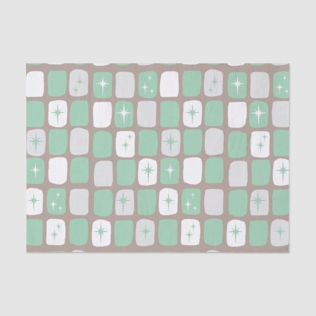 Rétro papier de soie de soie de Starbursts de jade (Recto)