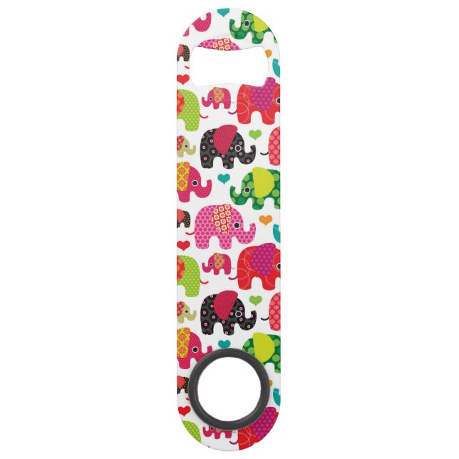 rétro papier peint de motif d'enfants d'éléphant (Devant)
