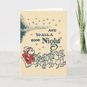 Rétro Père Noël et carte de Noël de renne