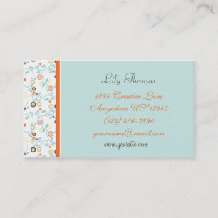 Rétro petit carte de visite floral