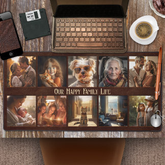 Retro Photo Collage Faux Cuir
