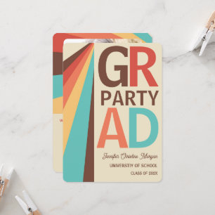 Retro Photo Grad Party Invitation
