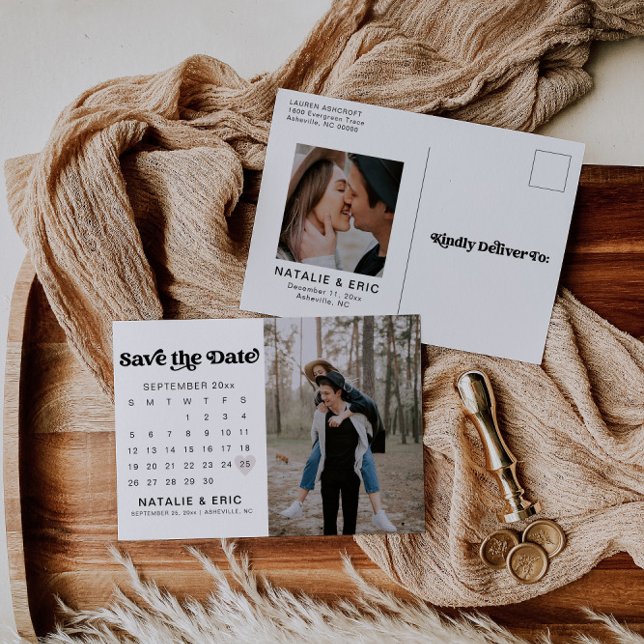 Retro Photo Moderne Enregistrer La Carte Postale D (Créateur téléchargé)